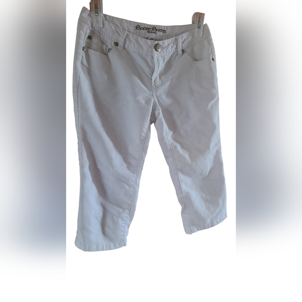 Ladies white boomboom jeans capri pant size 3
